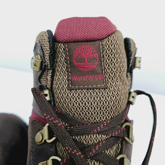 Timberland Womens Norwood Mid Waterproof Boots 11 Brown Leather Hiking Outdoor - Picture 10 of 13